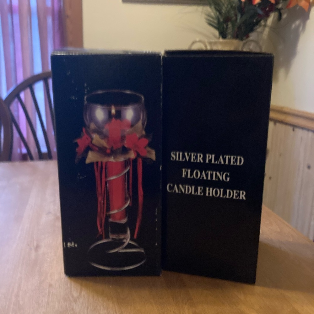 Two silver plated floating candle holders
